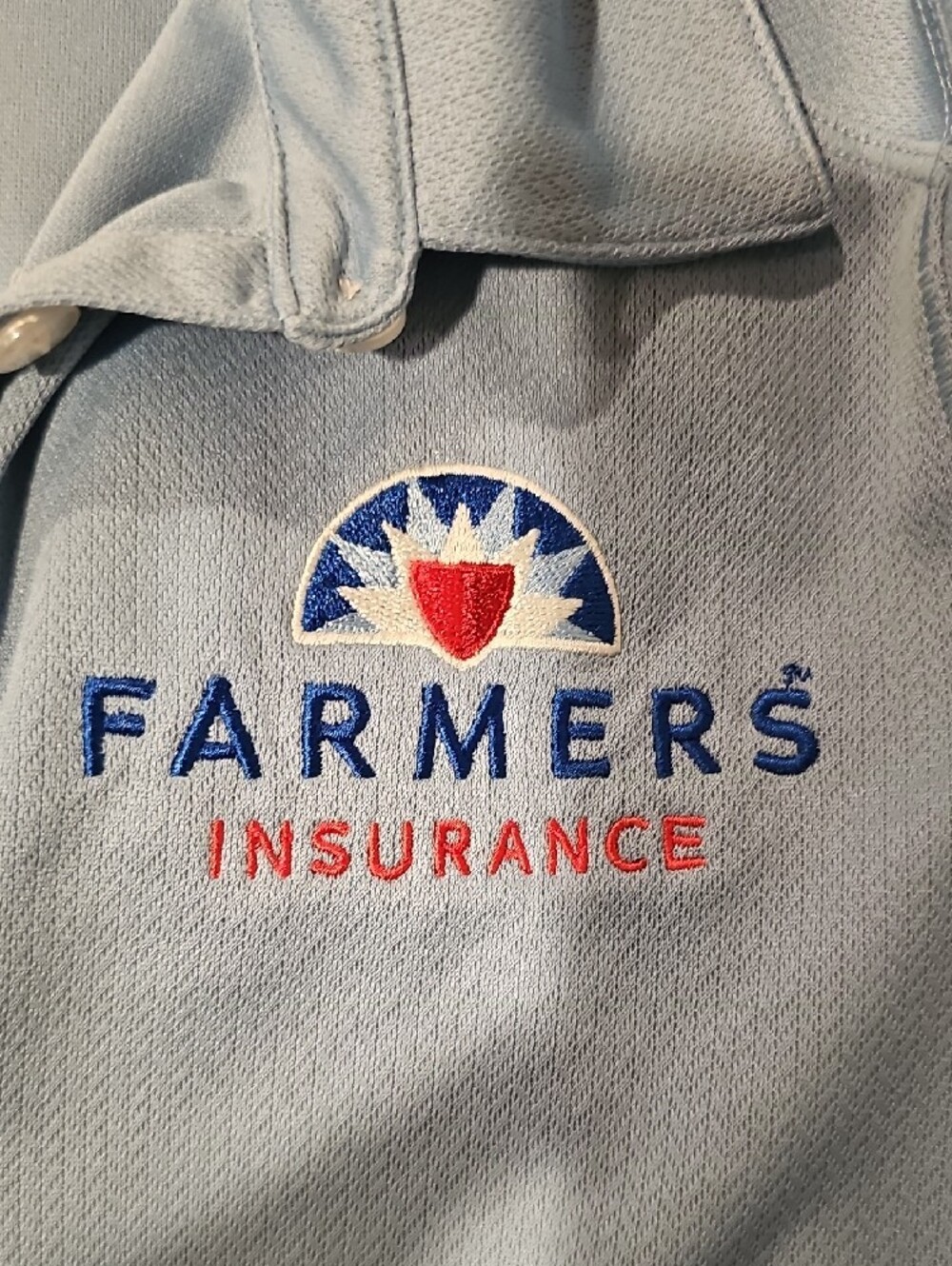 Nike Farmers Insurance Light Blue Dri-FIT Golf Polo - Picture 3 of 4